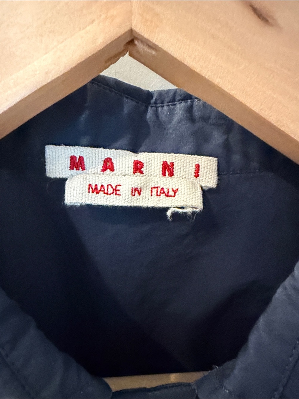 Marni Black and Navy Cotton Architectural Top Minimalist Collared  S | US4, IT40 - Picture 6 of 8